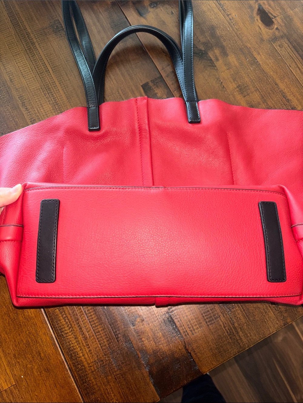 All Saints Soft Red Leather Tote - Picture 3 of 6